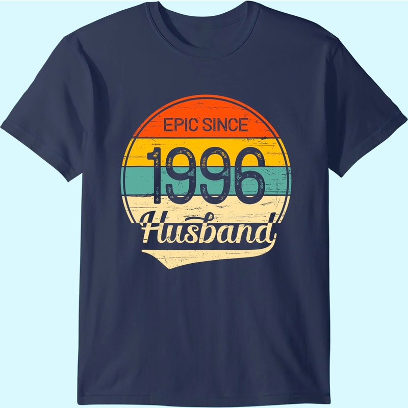 Mens 25th Wedding Anniversary Gift Him Epic Husband Since 1996 T-shirt