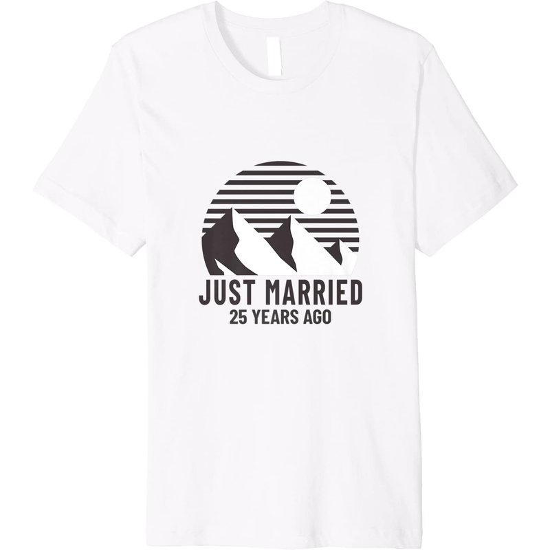 Romantic Matching Couples Shirt - 25th Wedding Anniversary Premium T-shirt