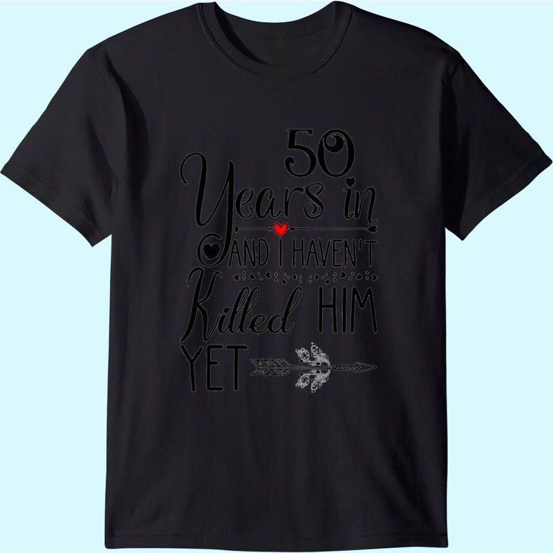 50th Wedding Anniversary Gift For Her 50 Years Of Marriage Premium T-shirt — Mens T Shirts