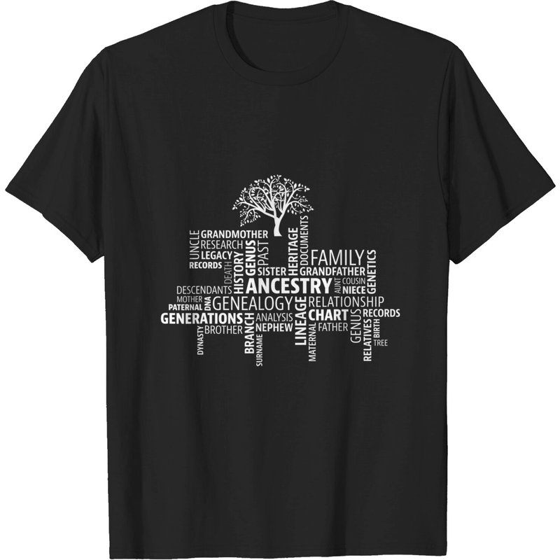 Genealogy, Ancestry, Word Cloud T-shirt Research Your Family — T-shirts pour hommes