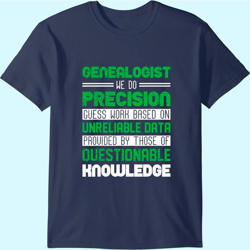 Genealogist Precision Guess Work Genealogy & T Shirt Design — T-shirts pour hommes