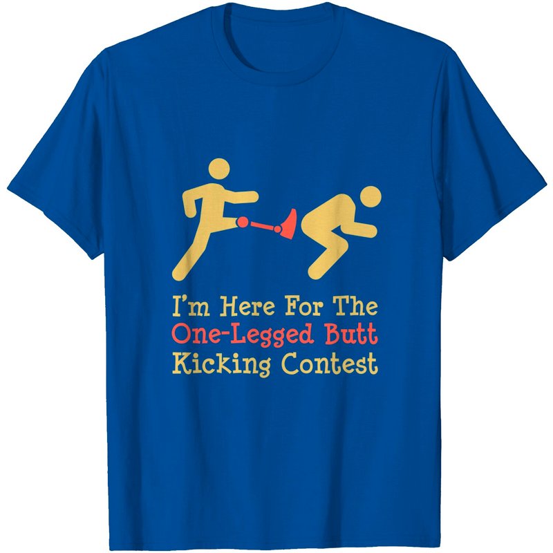 Funny Leg Amputee One Legged Butt Kicking Contest Tshirt T-shirt — T-shirts pour hommes