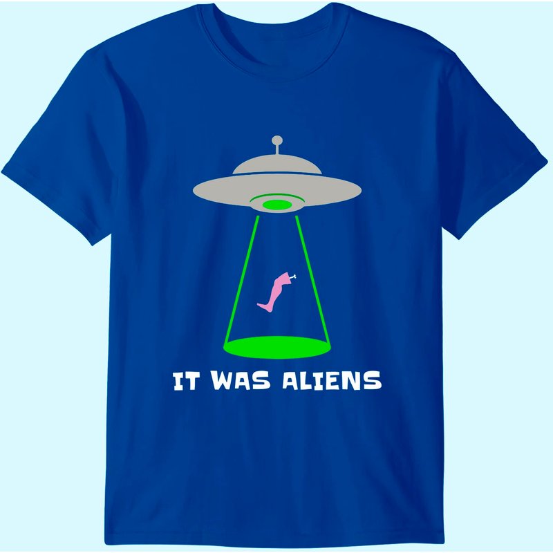 Funny Amputee Leg Amputation Ufo Alien Abduction Joke T-shirt — T-shirts pour hommes