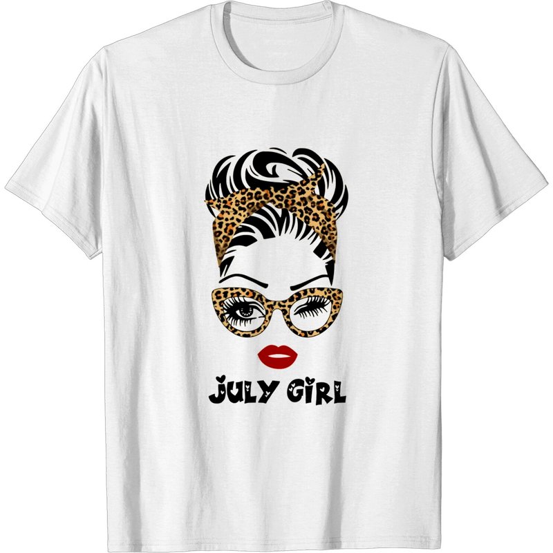 Born In July Birthday Gift Leopard July Girl T-shirt — Mens T Shirts