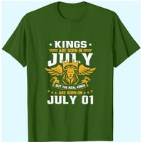 Real Kings Are Born On July 1st Birthday T-shirt