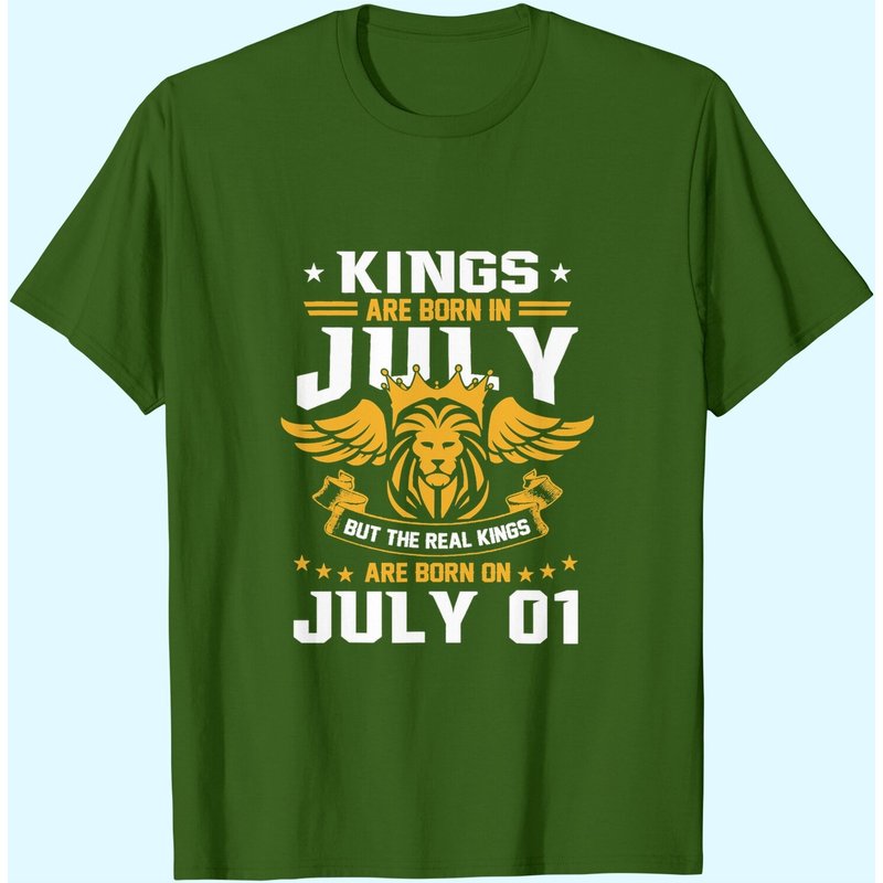 Real Kings Are Born On July 1st Birthday T-shirt — Mens T Shirts