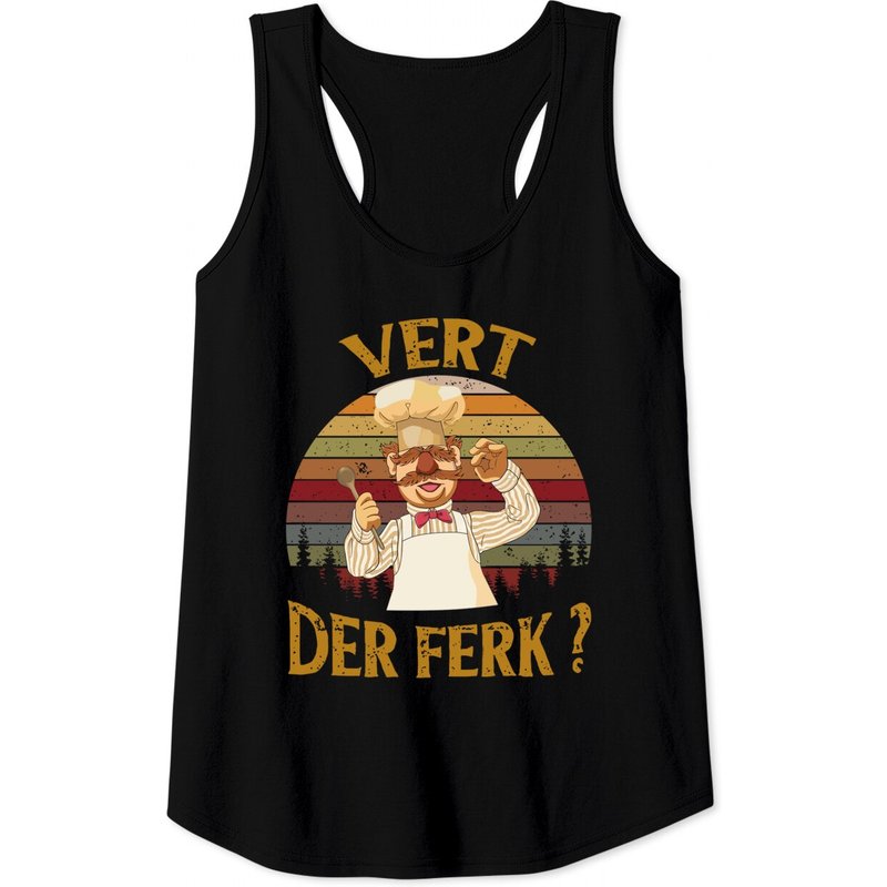 Vintage Vert Der Ferk Tank Top Summer Cute Funny Swedish Chef Letter Graphic — T-shirts pour hommes
