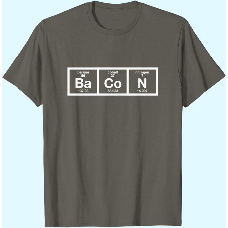 The Chemistry Of Bacon T Shirt Funny Nerdy Graphic — T-shirts pour hommes