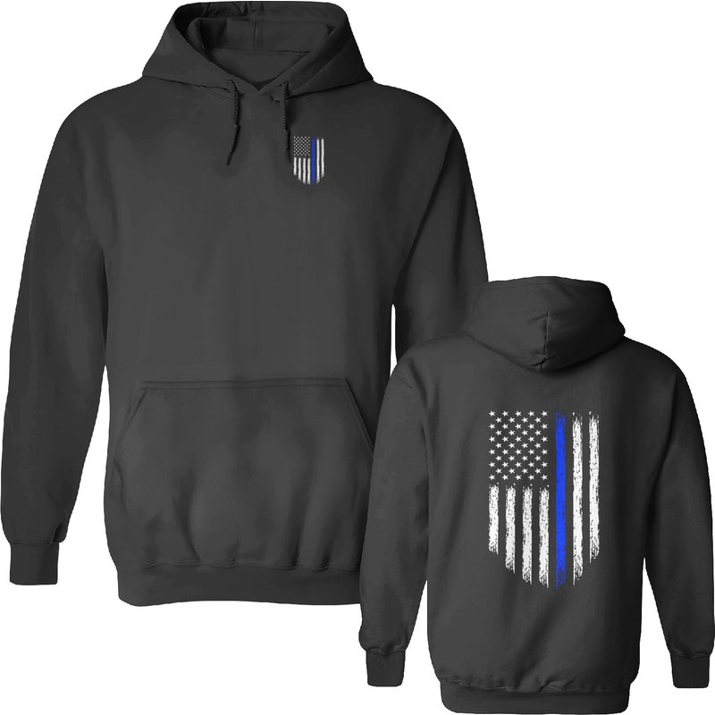 Thin Blue Line Usa Flag Police Men's Hoodie Sweatshirt — Sweats à capuche pour hommes