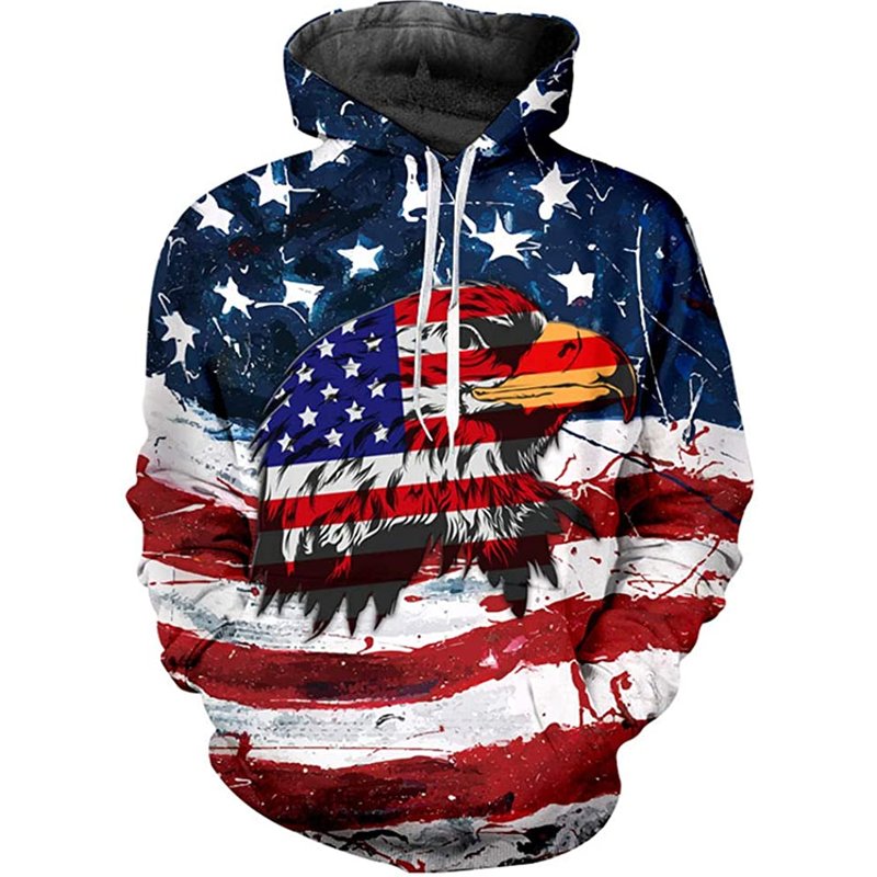 Us American Flag Hoodie For Men Women Cool Sweatshirts Pullover Hoodie With Designs — Sweats à capuche pour hommes
