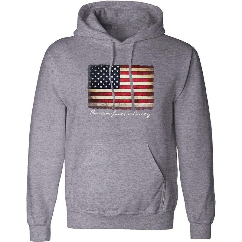 Vintage American Flag Hoodie Pullover Fleece For Men - Usa Flag Sweatshirt, Gift, Cotton Poly Blend, Ultra Soft — Sweats à capuche pour hommes
