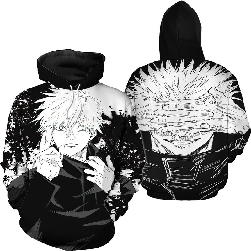 Jujutsu Kaisen Gojo Satoru 3d Printed Hoodies — Sweats à capuche pour hommes