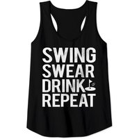 Swing Swear Drink Repeat Funny Golf Tank Top