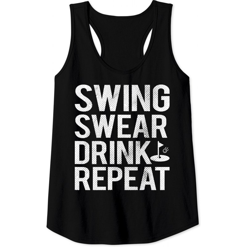 Swing Swear Drink Repeat Funny Golf Tank Top — T-shirts pour hommes
