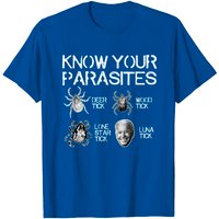 Know Your Parasites Tick Biden Print On Back Luna Tick T-shirt