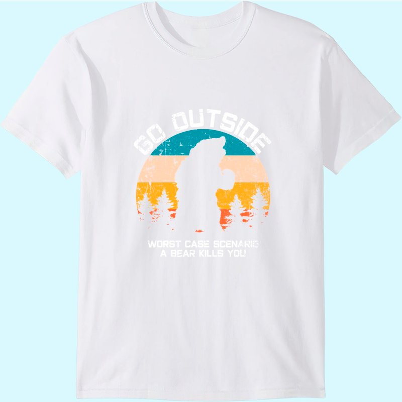 Funny Animal Go Outside Get Eaten By Bear T-shirt — T-shirts pour hommes