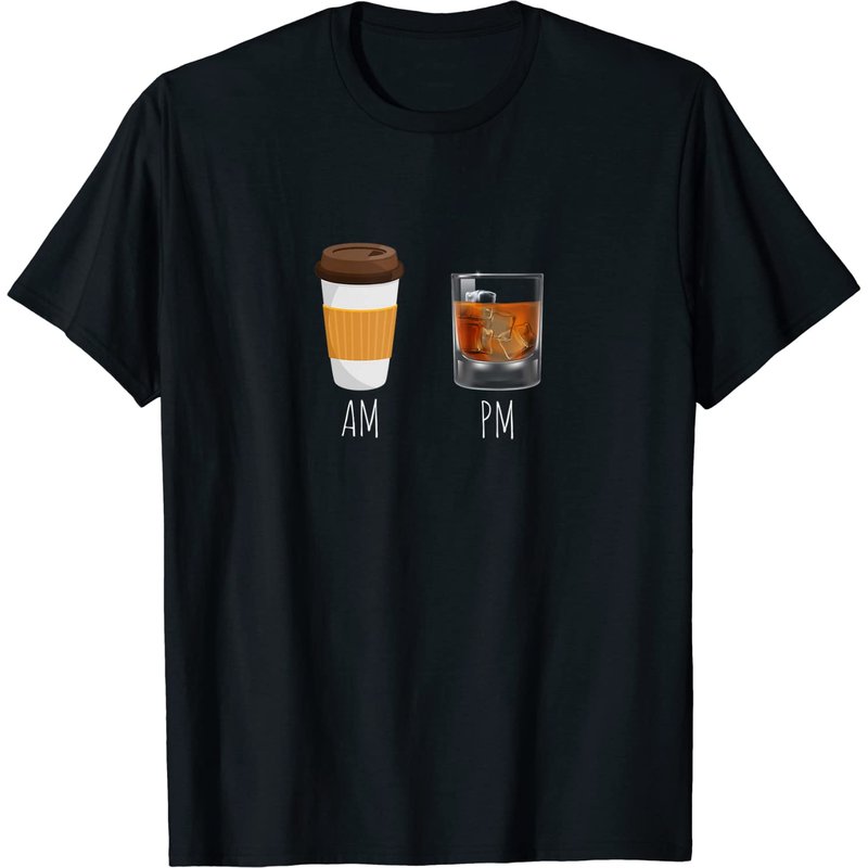 Morning Coffee Whiskey In The Evening - Latte Am Whisky Pm T-shirt — T-shirts pour hommes