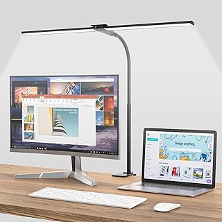 Lampe de Bureau Hensam à Double Tête avec Contrôle Tactile et Dimmable — Lampe de bureau menée