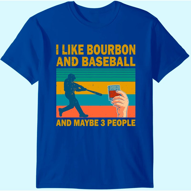 I Like Bourbon And Baseball And Maybe 3 People Vintage T-shirt — T-shirts pour hommes