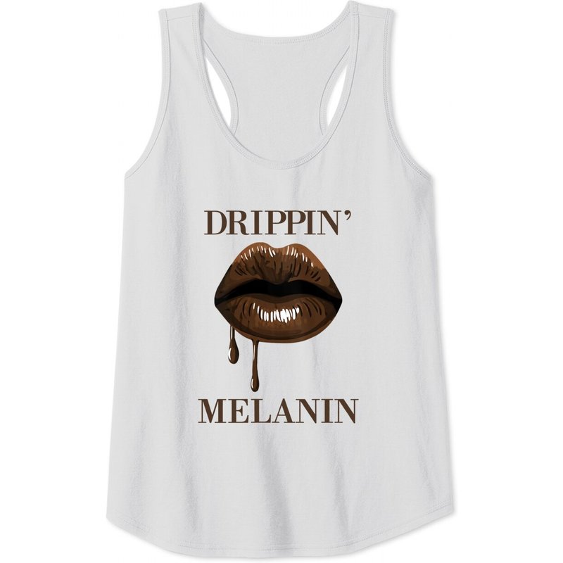 Melanin Womens Drippin' Lips Black History Pride Africantank Top — T-shirts pour hommes