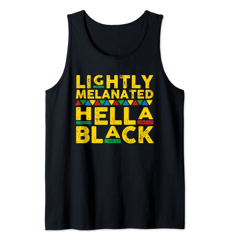 Blm Lightly Melanated Hella Black Melanin African Dashiki Tank Top — T-shirts pour hommes