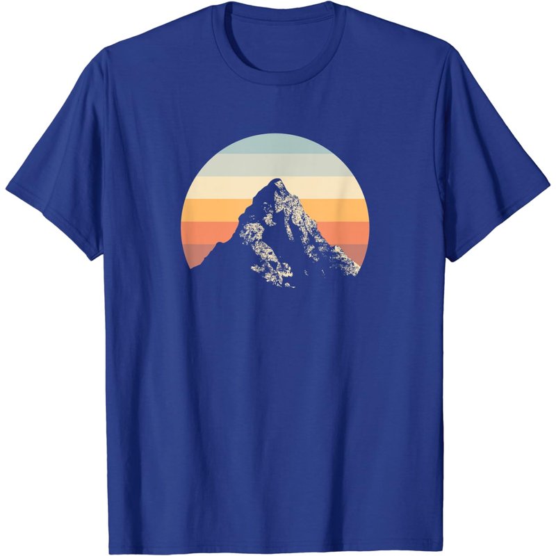 Mountain Sunset Circle Rainbow Outdoors Nature Hiking Fan T-shirt