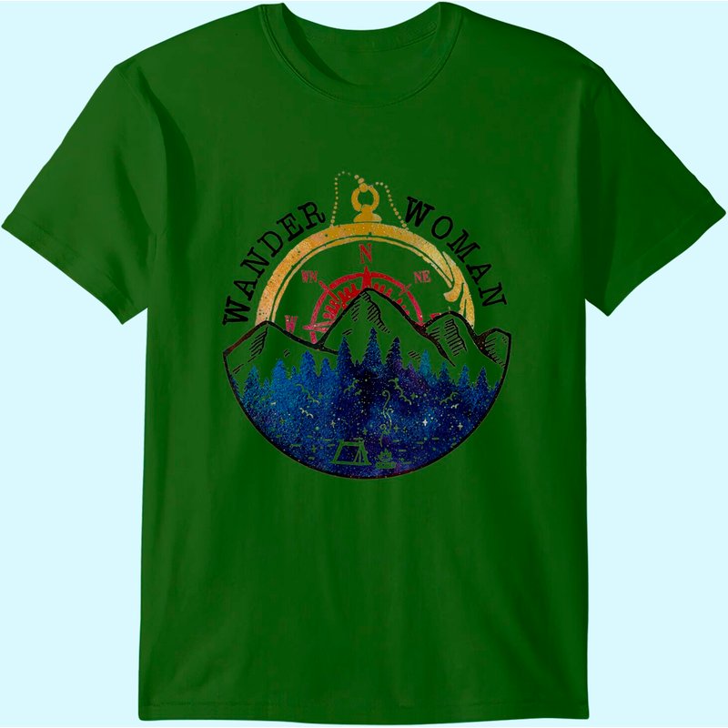 Wander Woman Funny Camping Hiking Lover Camper Hiker V T-shirt