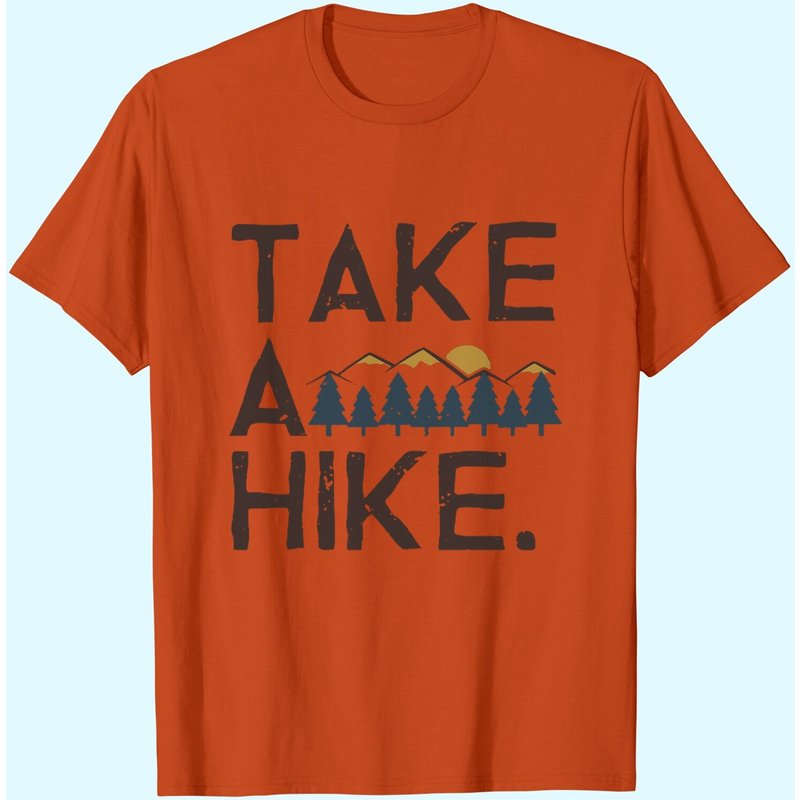 Womens Take A Hike Printed Short Sleeves T-shirt Casual Camping Hiking Graphic Tee Tops