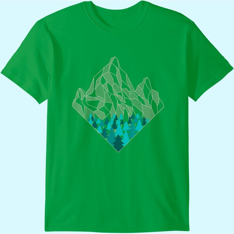 Minimal Mountains Geometry Outdoor Hiking Nature T-shirt — T-shirts pour hommes