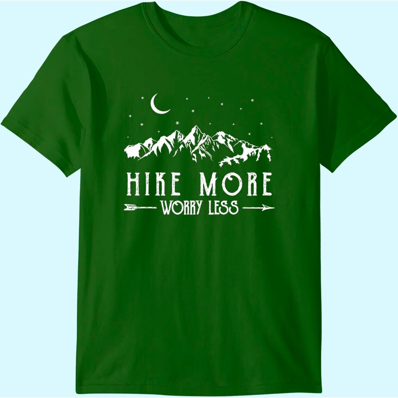 Hike More Worry Less Funny Nature Lovers Hiking Mountains T-shirt — T-shirts pour hommes