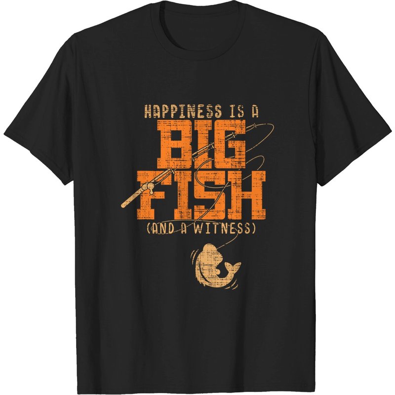Happiness Is A Big Fish And A Witness T-shirt - Fishing Tee — T-shirts pour hommes