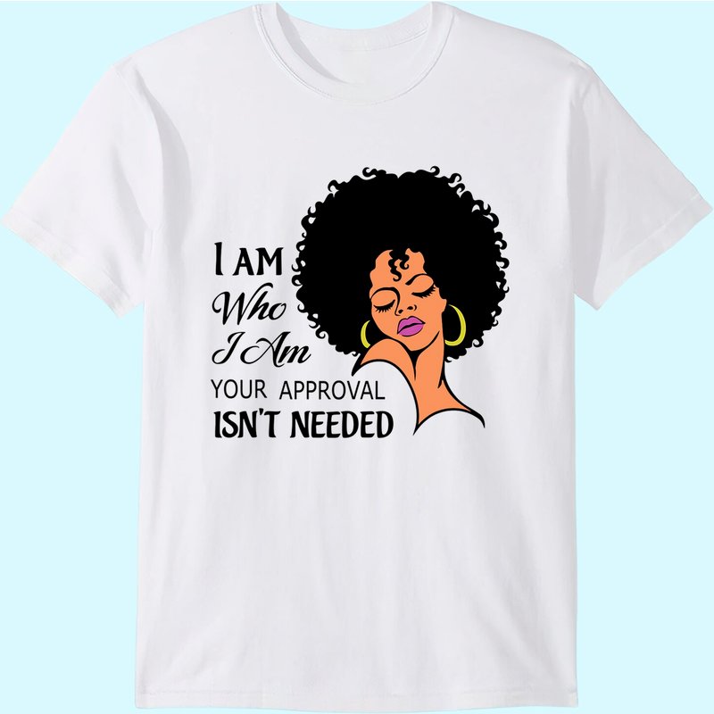 Black Queen Lady Curly Natural Afro African American Ladies T-shirt — T-shirts pour hommes