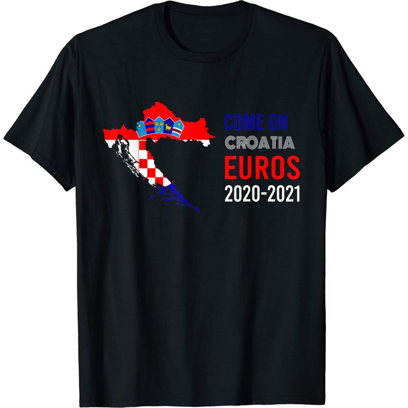 Euro 2024 Men's T Shirt Come On Croatia Fans Graphic Design — T-shirts pour hommes