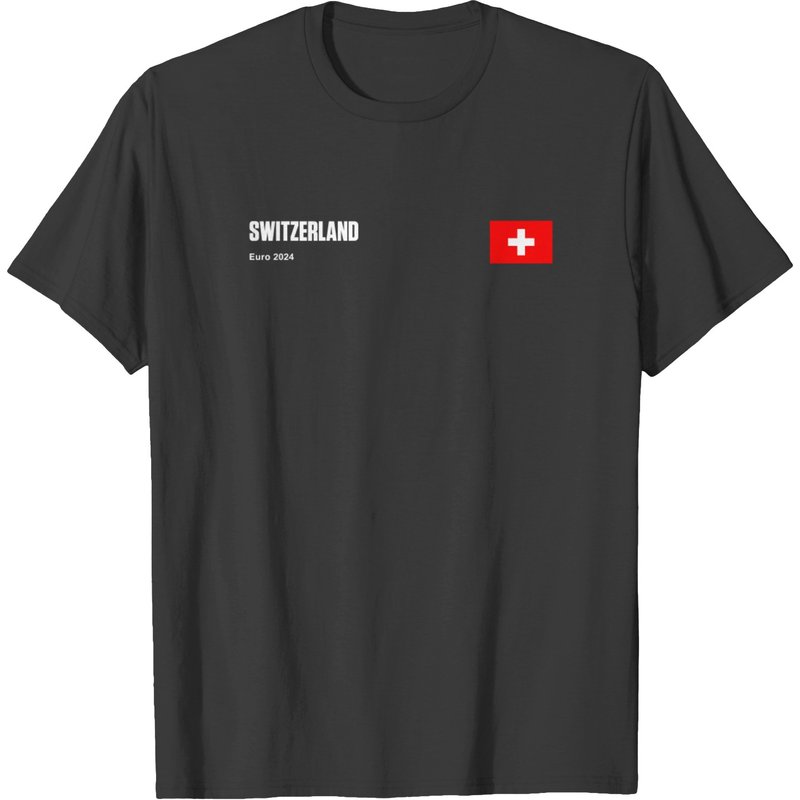 Euro 2024 Men's T Shirt Switzerland Football Team Double Sided — T-shirts pour hommes