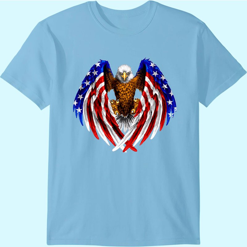 American Eagle Patriot T-shirt Us Flag With Eagle Gift Shirt Premium T-shirt — Mens T Shirts