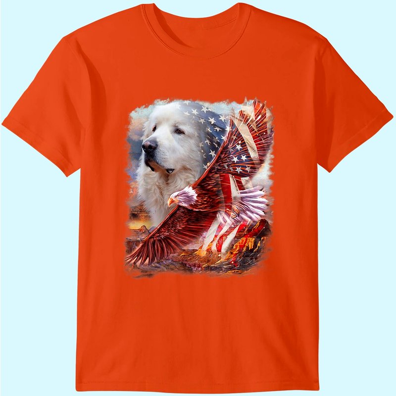 Great Pyrenees American Patriot T-shirt — Mens T Shirts
