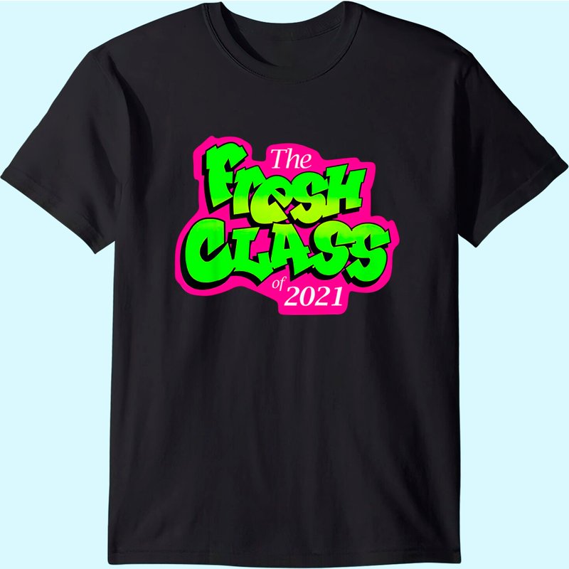 Class Of 2021 Senior Fresh 90's Tv Style Grad For Graduation T-shirt — Mens T Shirts