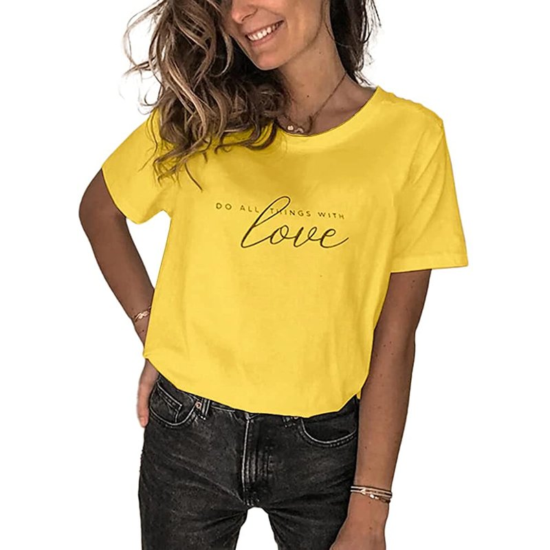 Niubia Women's Round Neck T-shirt For Women Funny Cute Graphic Tee Short Sleeve Letter Print Casual Tee Shirts — Mens T Shirts