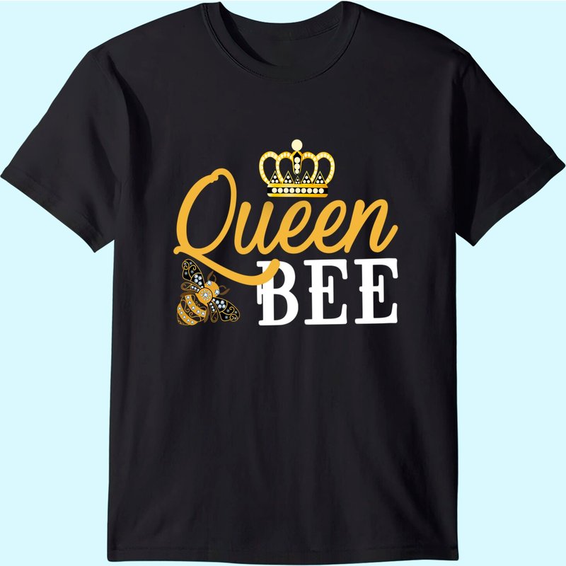 Womens Queen Bee Crown T-shirt Cute Gift For Woman Beekeeper T-shirt