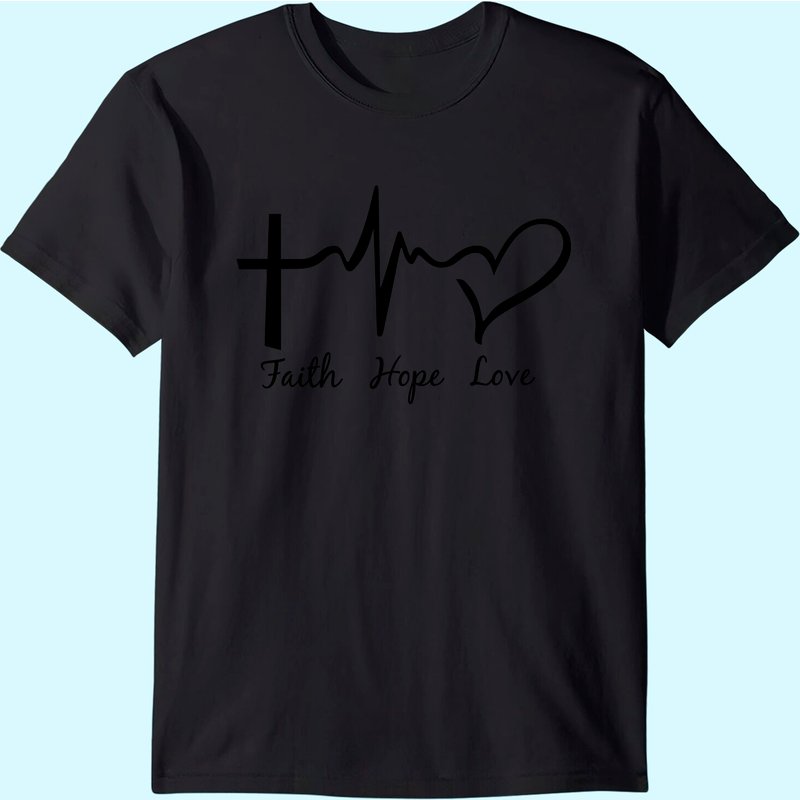Faith Hope & Love Christians T-shirts Cute Shirt T-shirt — T-shirts pour hommes