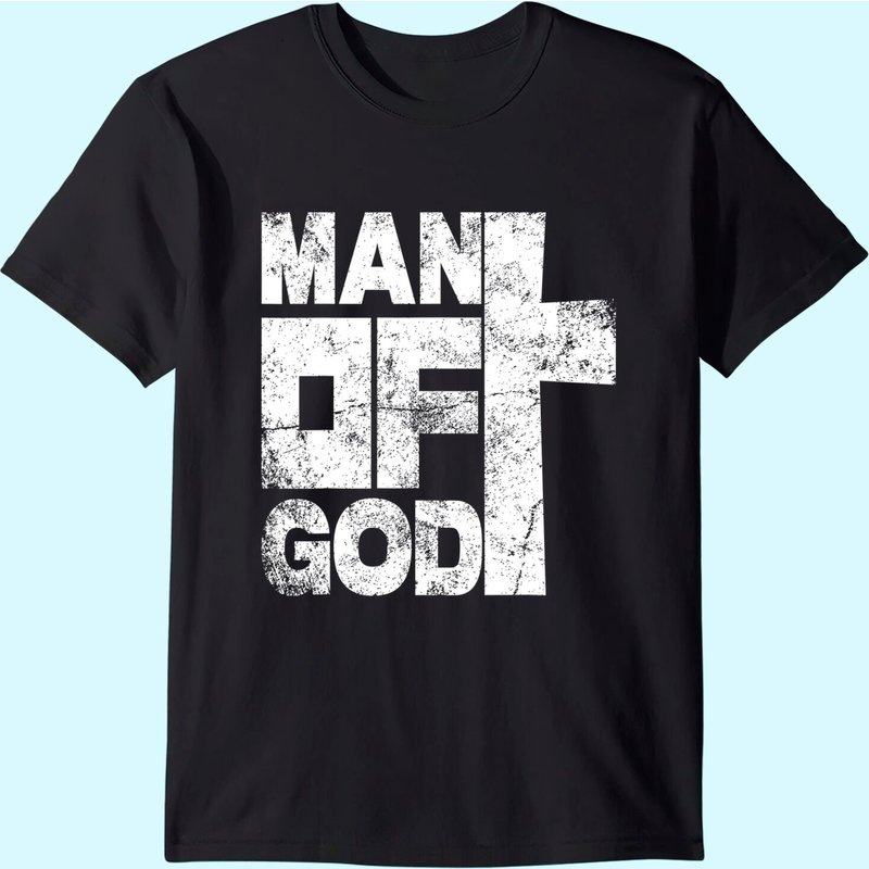 Mens Man Of God Religious Graphic Christian Vintage T-shirt — T-shirts pour hommes