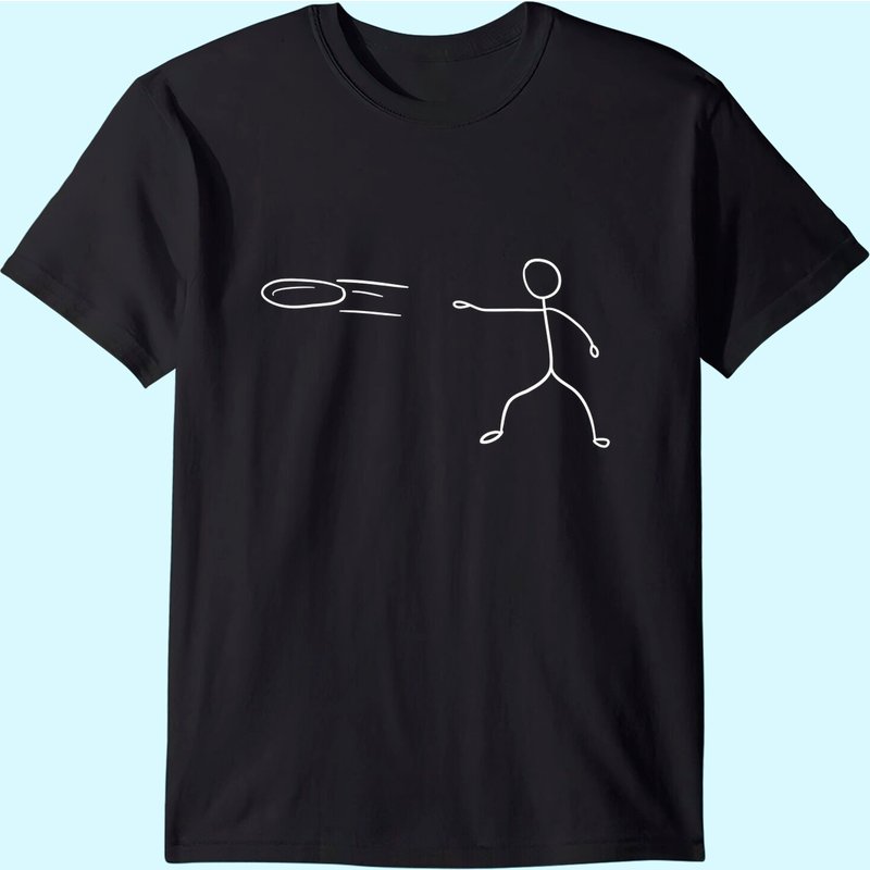 Funny Stickman Disc Golf Player Sports Lover T-shirt — T-shirts pour hommes