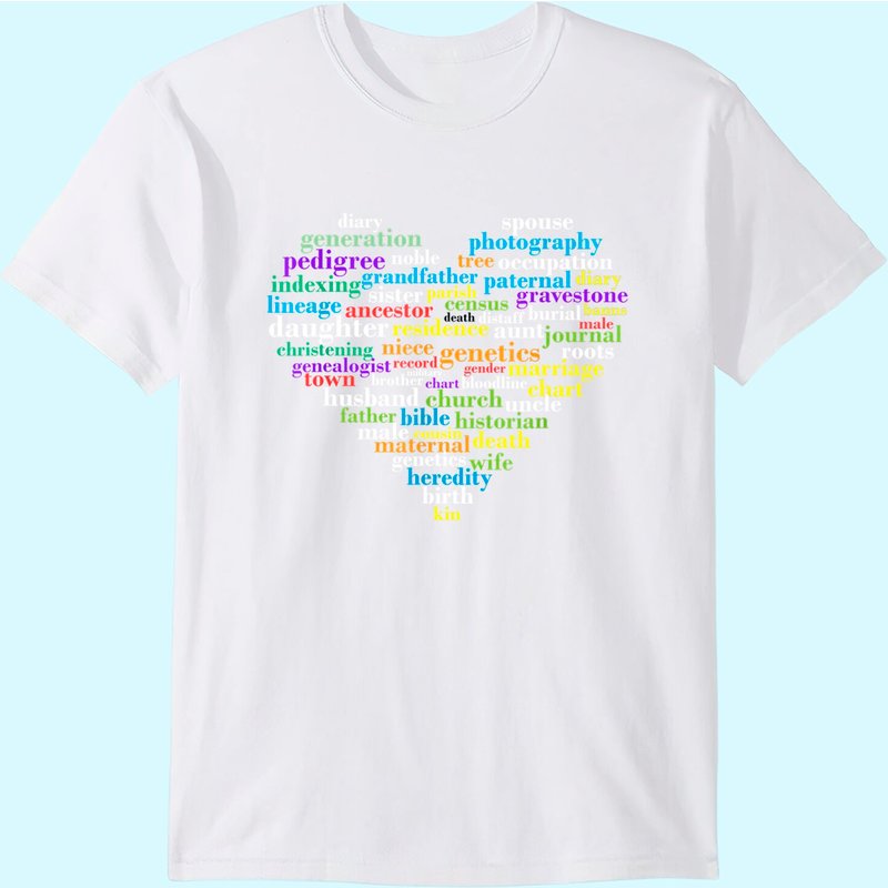 Genealogy Heart Genealogist Ancestor Ancestry Family Gift T-shirt — T-shirts pour hommes