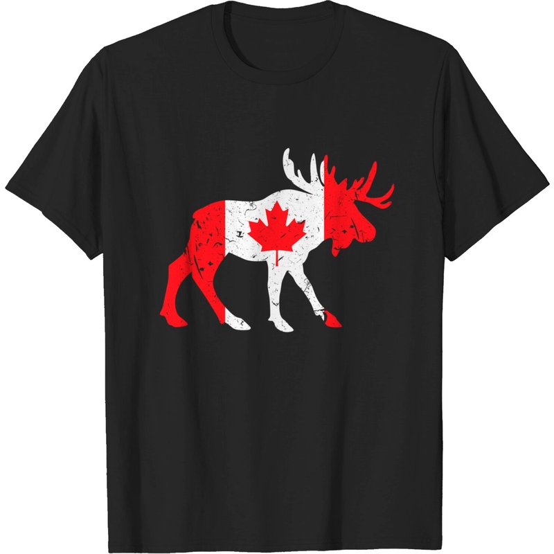 Maple Leaf Animal Canadian Flag Canada T-shirt — T-shirts pour hommes