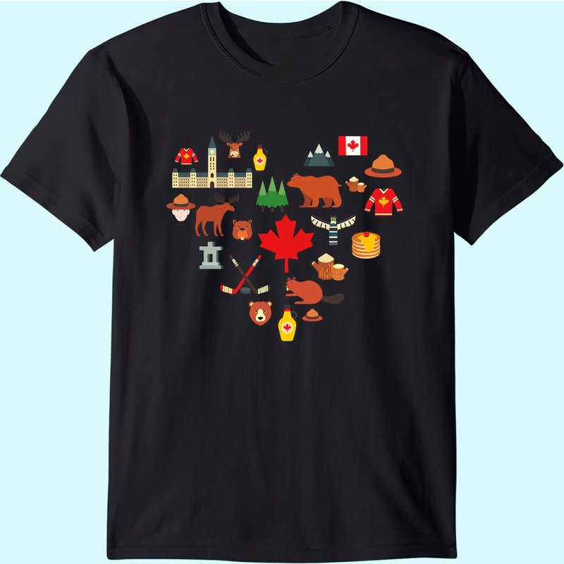 Canadian Vintage Symbols Canada Flag Maple Leaf Rcmp T Shirt — T-shirts pour hommes