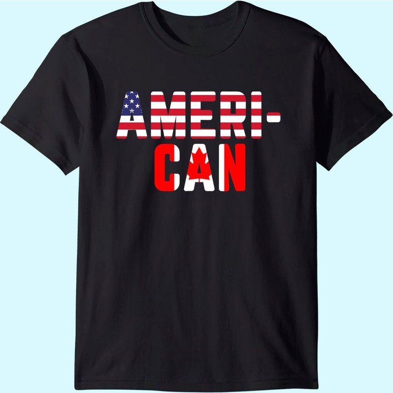 American Canadian Flag T-shirt America Canada Patriotic Tee — T-shirts pour hommes