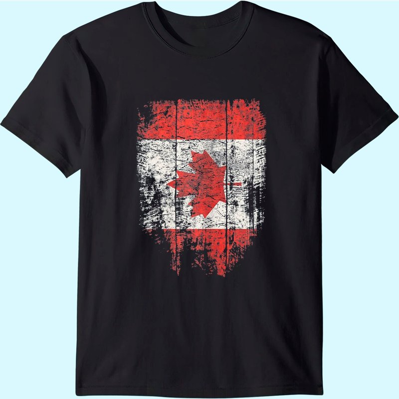 Canada T-shirt Women Men Distressed Maple Leaf Canadian Flag T-shirt — T-shirts pour hommes