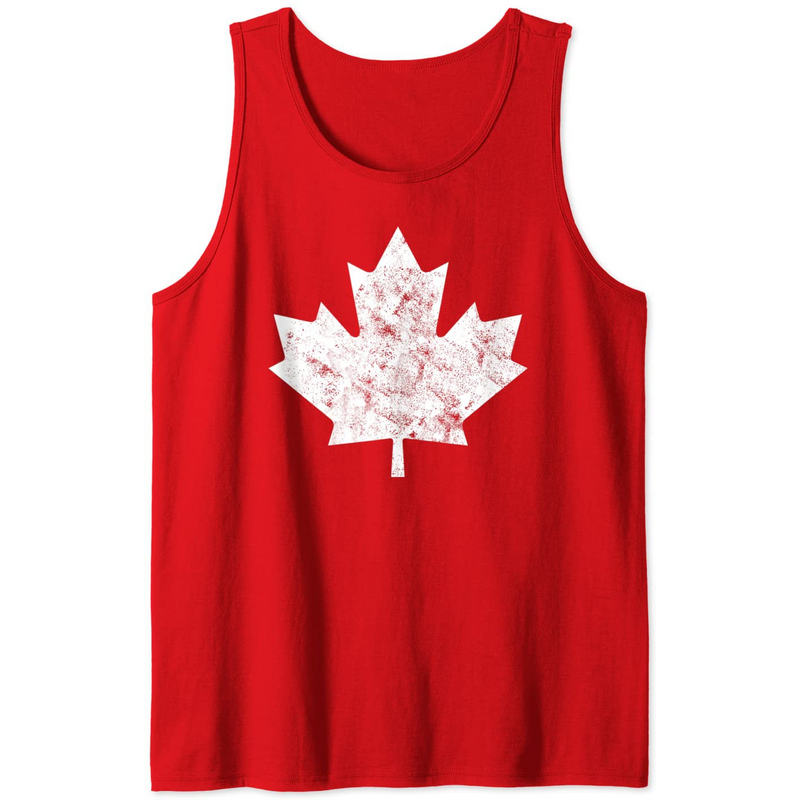 Canada Maple Leaf Vintage Red Canadian Flag Canada Day Tank Top