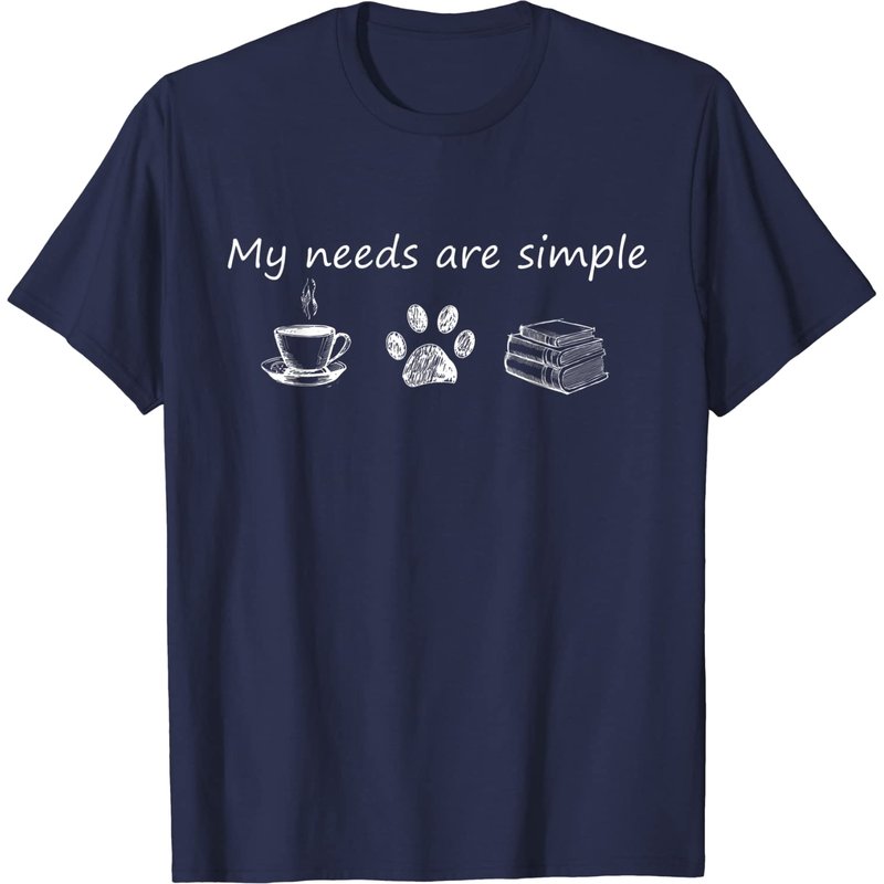 Book T Shirt Funny Coffee Dog Book Gift T-shirt — T-shirts pour hommes