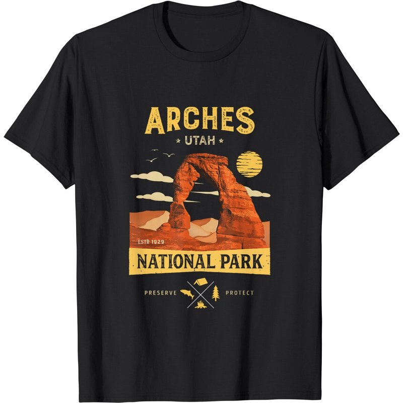 Arches National Park T Shirt Delicate Arch Vintage Utah Gift — T-shirts pour hommes